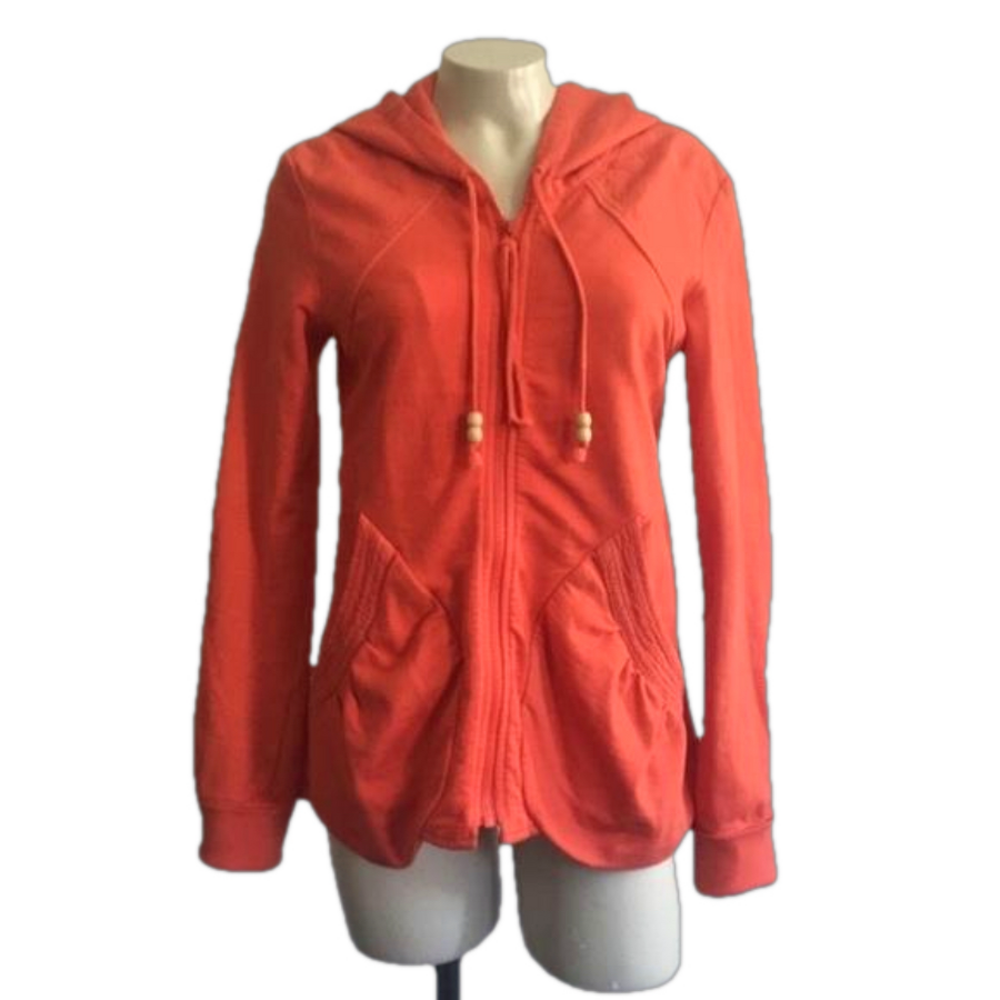 Prairie UNDERGROUND orange hooded zippered cardigan SMALL